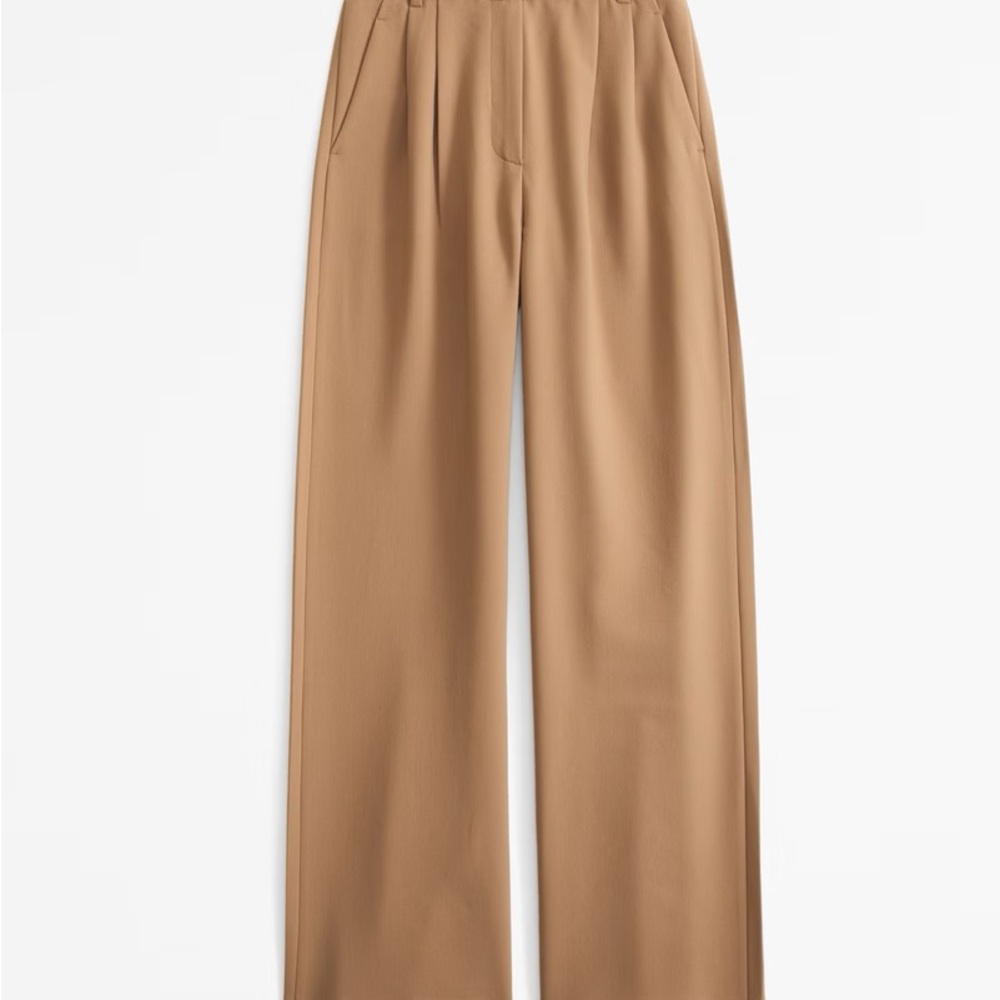 Abercrombie - A&F Sloane Tailored Wide-Leg Pants - Brown - Size 26